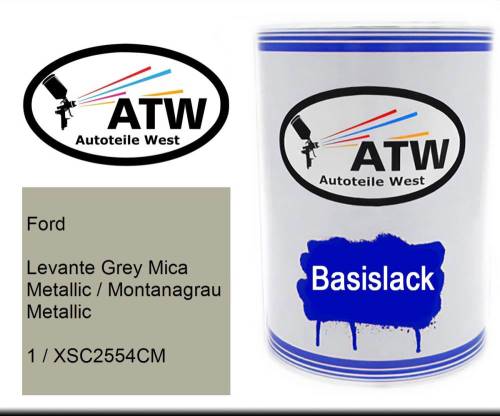 Ford, Levante Grey Mica Metallic / Montanagrau Metallic, 1 / XSC2554CM: 500ml Lackdose, von ATW Autoteile West.